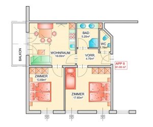 plattegrond appartement 8